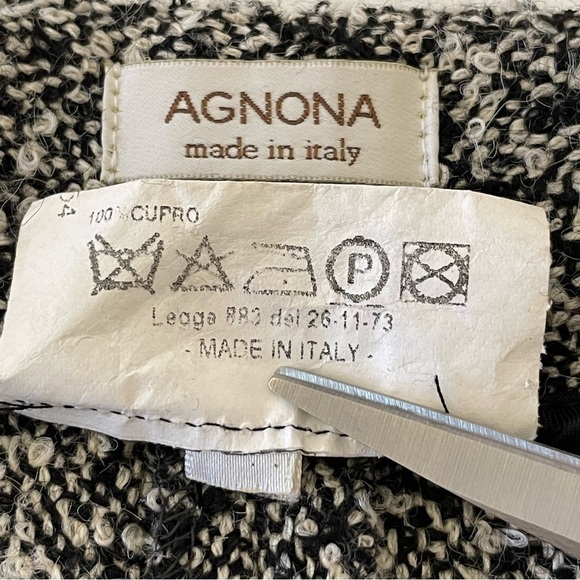 Agnona Italy Alpaca Wool Textured Trouser Pant Black White IT 46 US 10 Medium - Picture 13 of 13